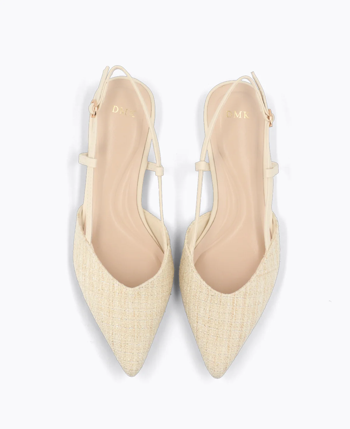 Brianna Slingback Flat Pumps - Beige (Tweed) - Image 4