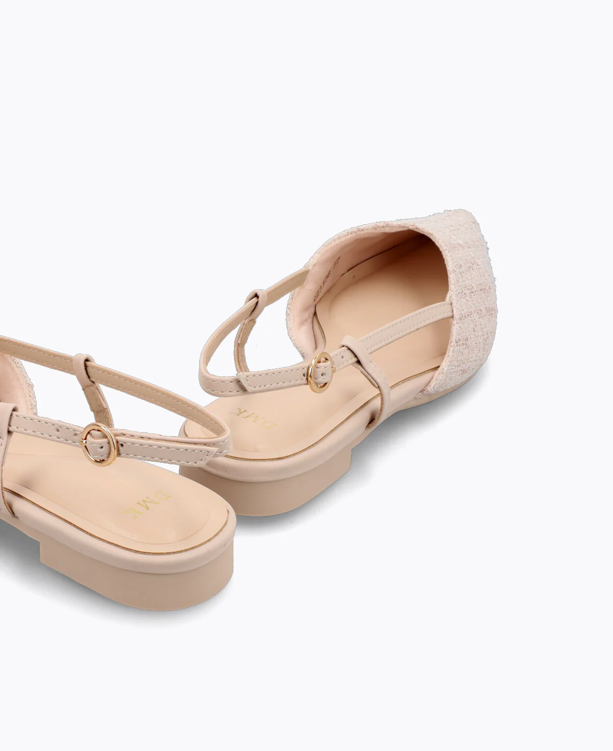 Brianna Slingback Flat Pumps - Nude (Tweed) - Image 3
