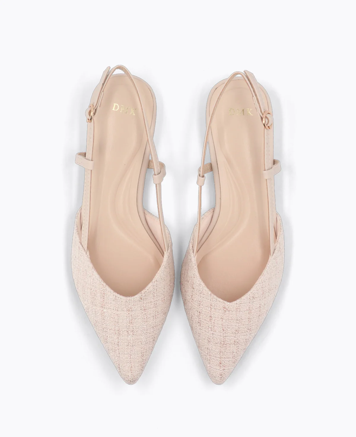 Brianna Slingback Flat Pumps - Nude (Tweed) - Image 4