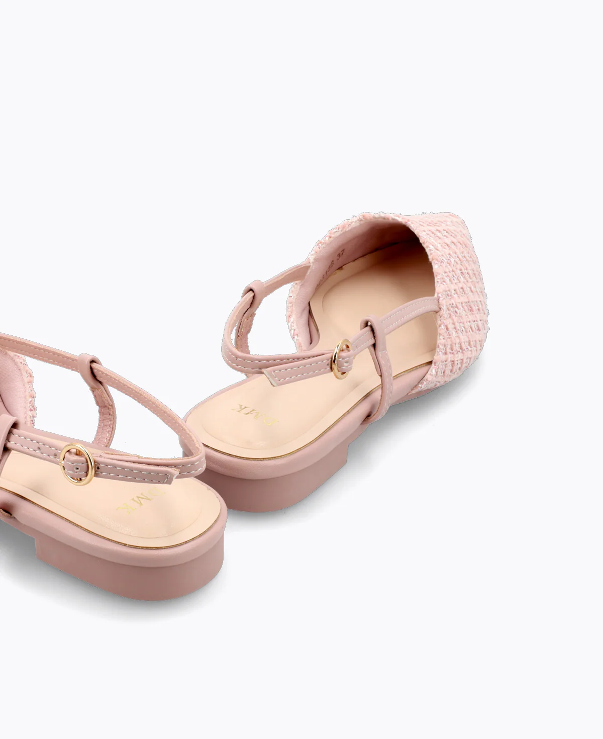 Brianna Slingback Flat Pumps - Pink (Tweed) - Image 3