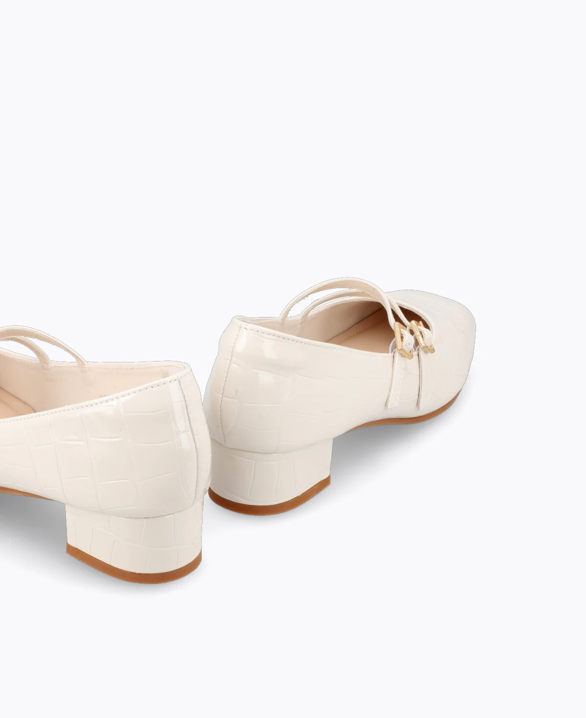 Carrie Mary Janes - Beige (Croc) - Image 3