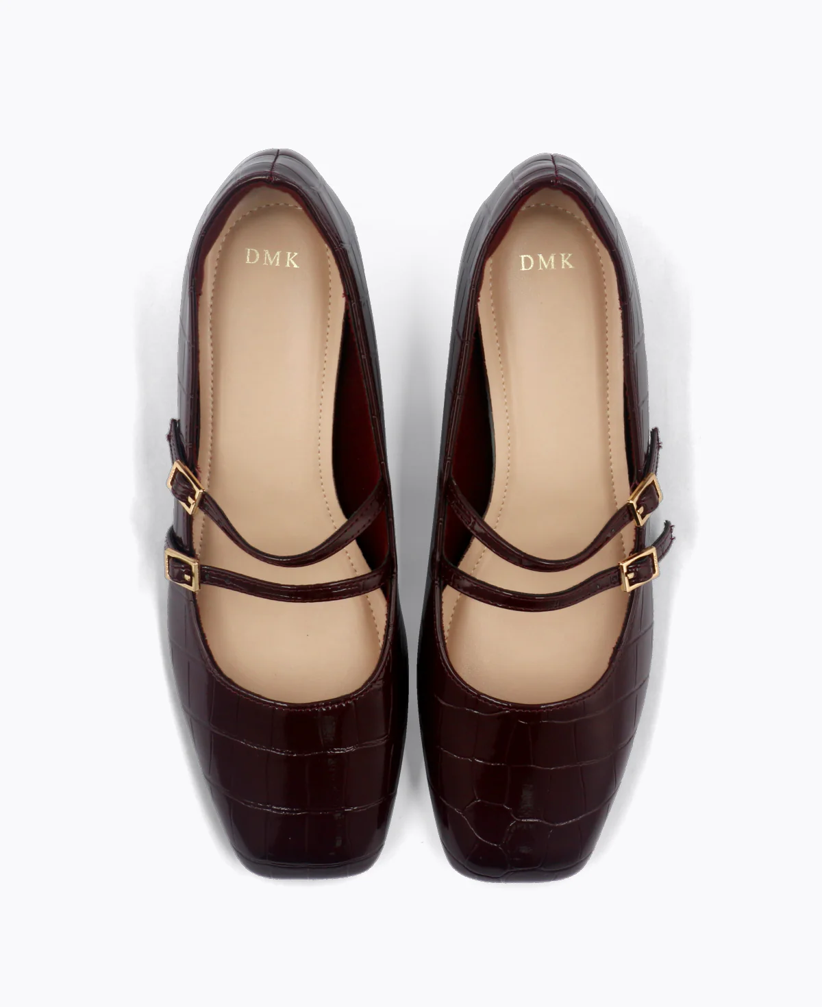 Carrie Mary Janes - Maroon (Croc) - Image 4