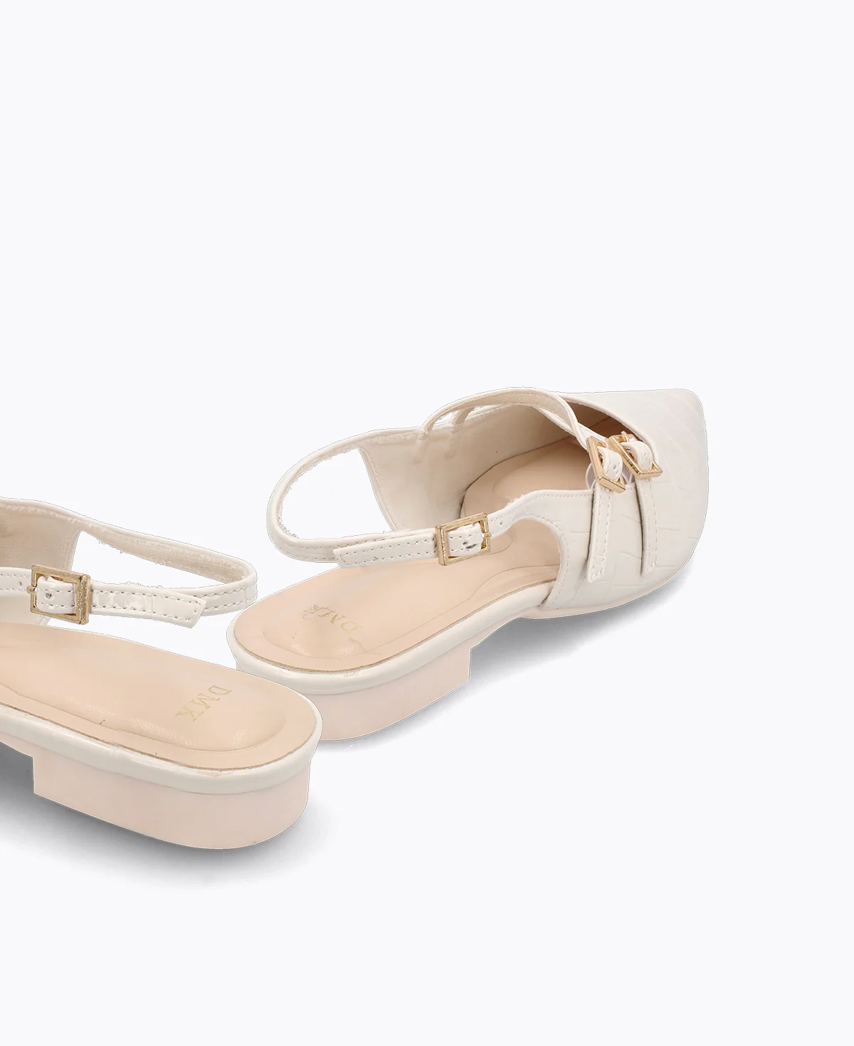 Inca Slingback Mary Jane Flats V2 - Beige (Croc) - Image 3
