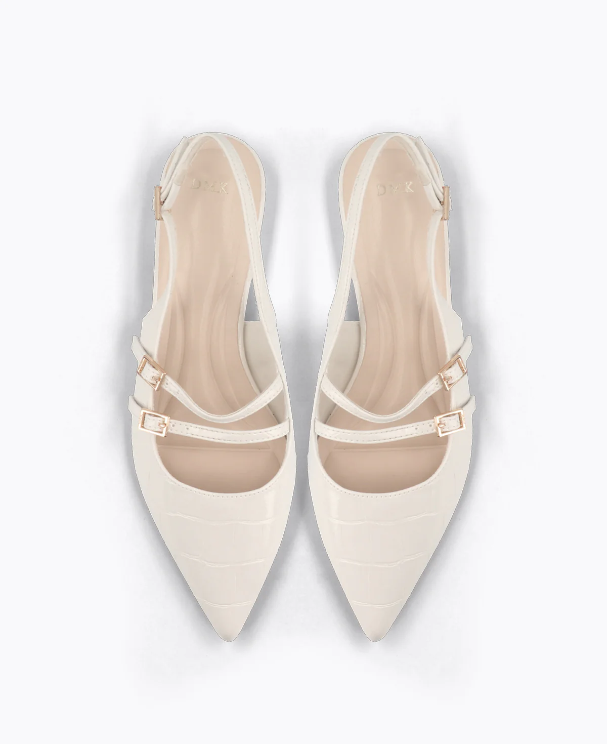 Inca Slingback Mary Jane Flats V2 - Beige (Croc) - Image 4