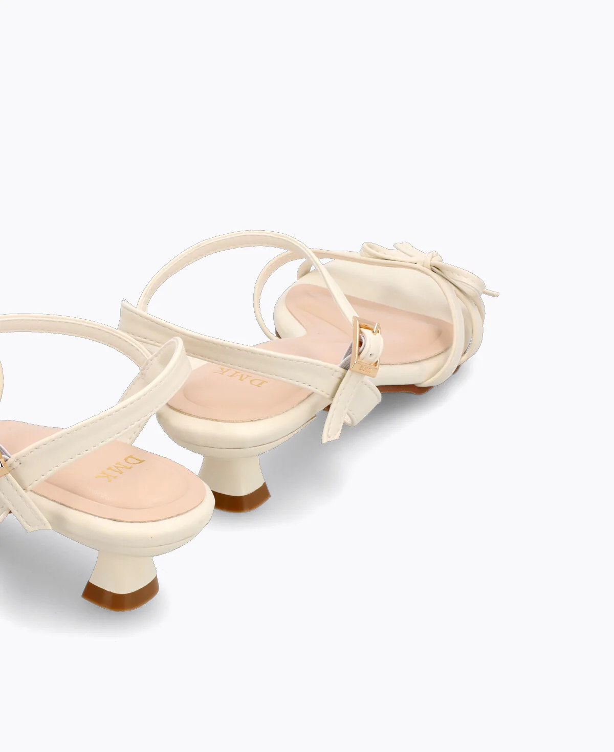 Leah Bow Heel Sandals - Beige - Image 3