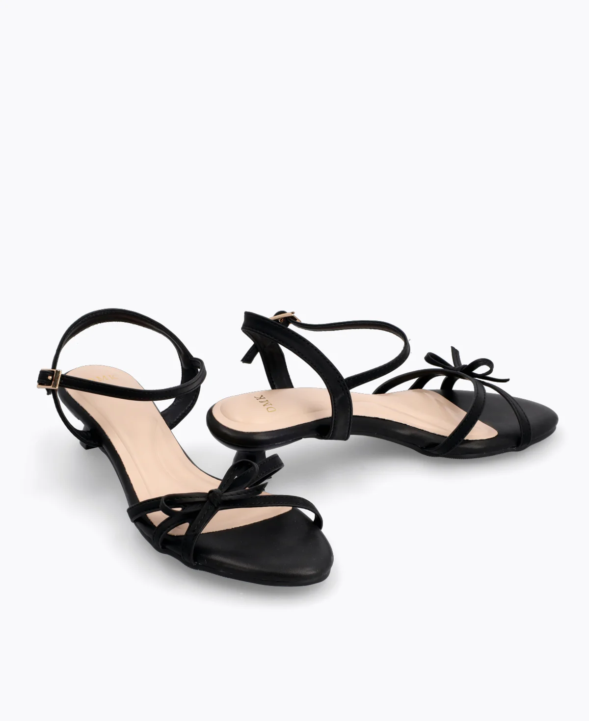 Leah Bow Heel Sandals - Black - Image 2