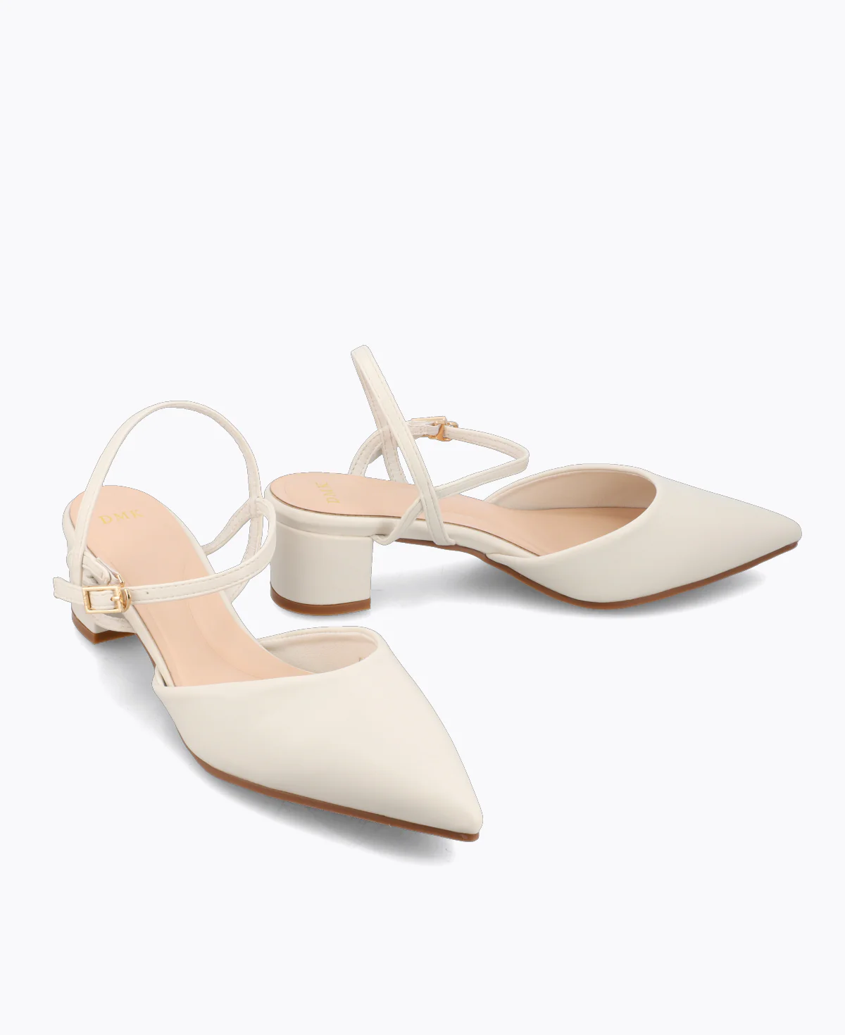 Mabel Block Heel Pumps - Beige - Image 2