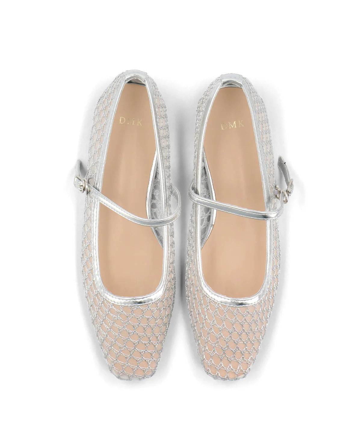 Thea Mesh Mary Jane Flats - Silver - Image 4